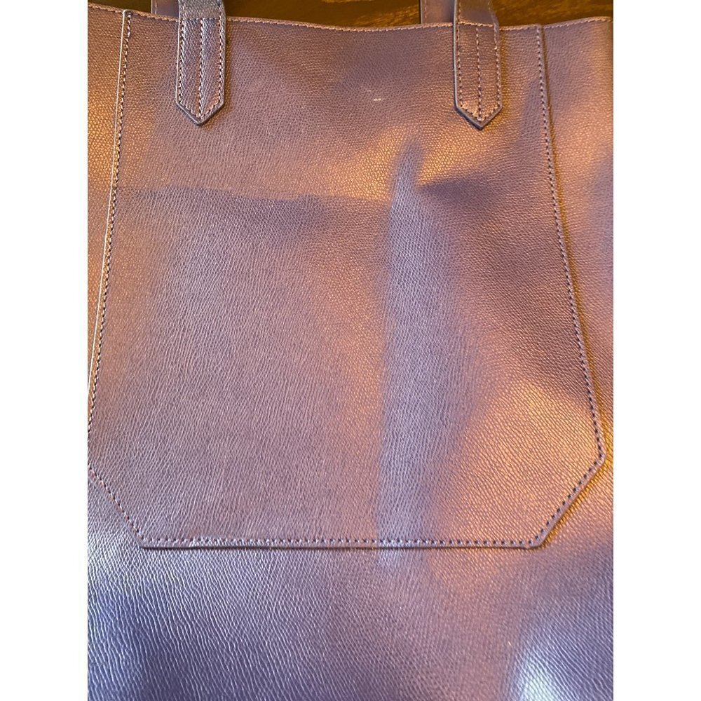 Royal Blue Vinyl Drop Strap Tote Bag Vegan Leather - Picture 2 of 5